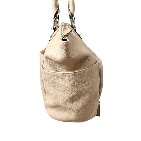 Calvin Klein Leather Beige Carryall Organizing Tote Shoulder Bag - Picture 9 of 14